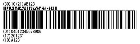 GS1 DataBar ExpandedがIllustrator上に作成されます。